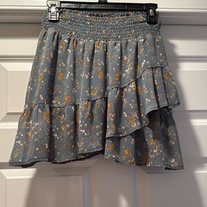 Floral Ruffle Skirt in Green